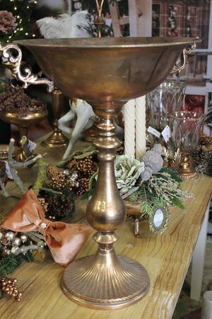 Medená vysoká nádoba s patinou 55 cm