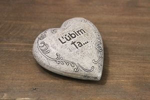 Sivé srdce Ľúbim ťa 7cm